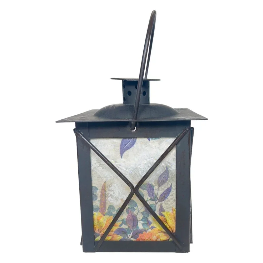 Artisan Crafted Metal Lantern Decoupaged with Sunflower Paper and  Hand Painted - Picture 5 of 12